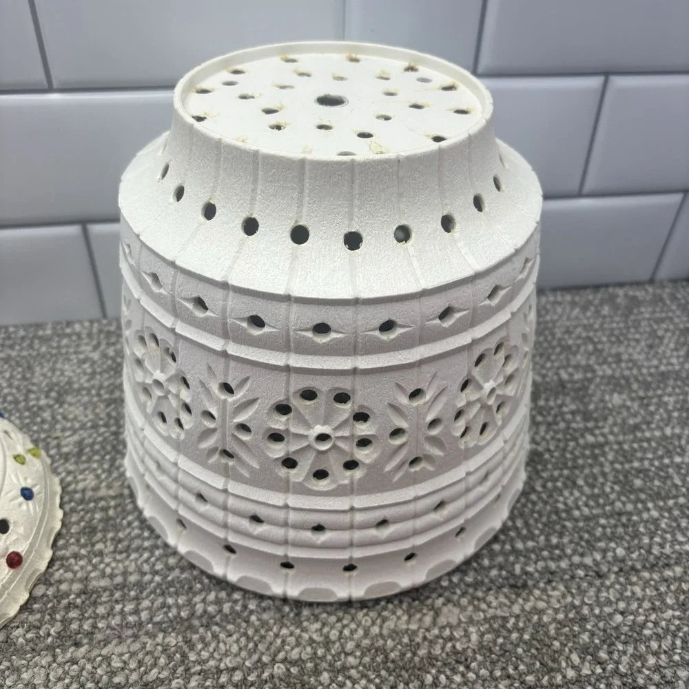 Vintage Lawnware Blow Mold Patio Planter Pot Saucer Drilled Holes Unfinished 8